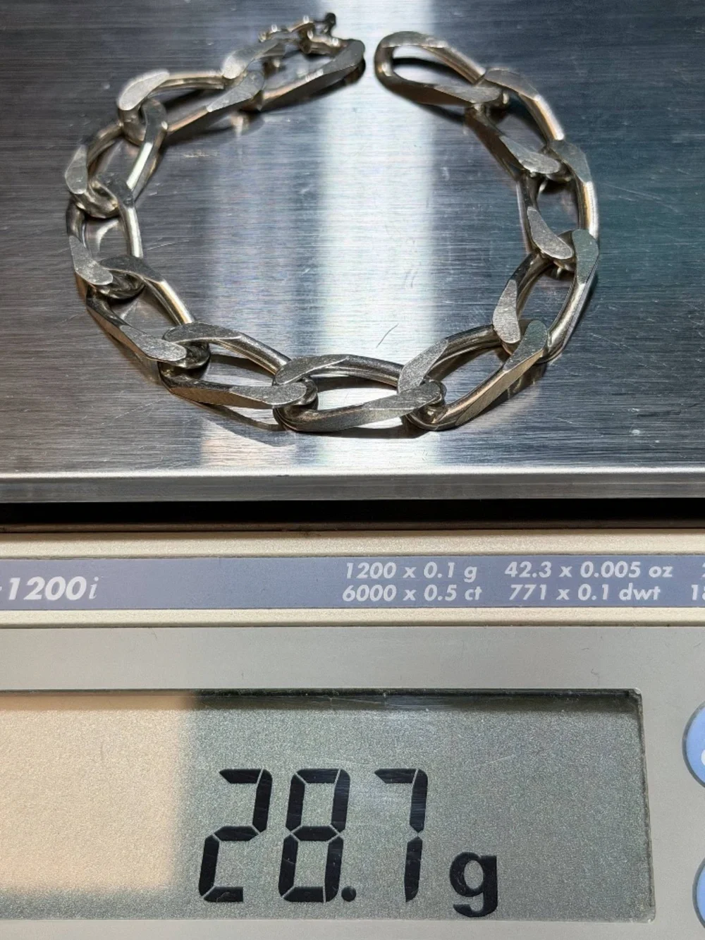 Vintage 925 Sterling Silver Big Curb Link Bracelet 8